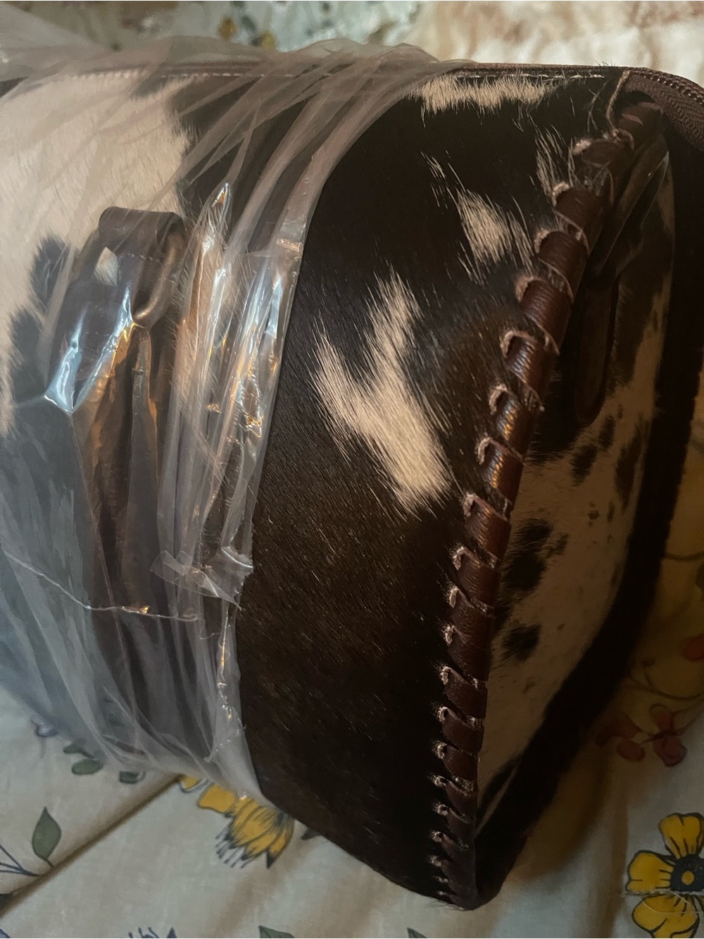 Cowhide Satchel Handbag in Black and White - Unbranded - Picture 5 of 10